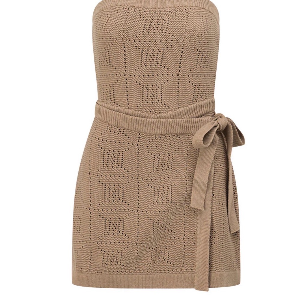SABO Beret Tan Strapless Knit Dress Size Medium
